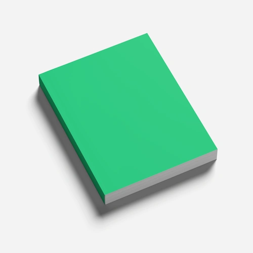 Paperback book lying at a three-quarter angle