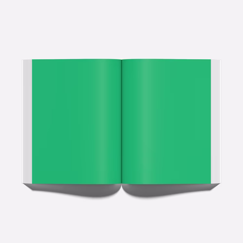 Open book spread mockup seen from above